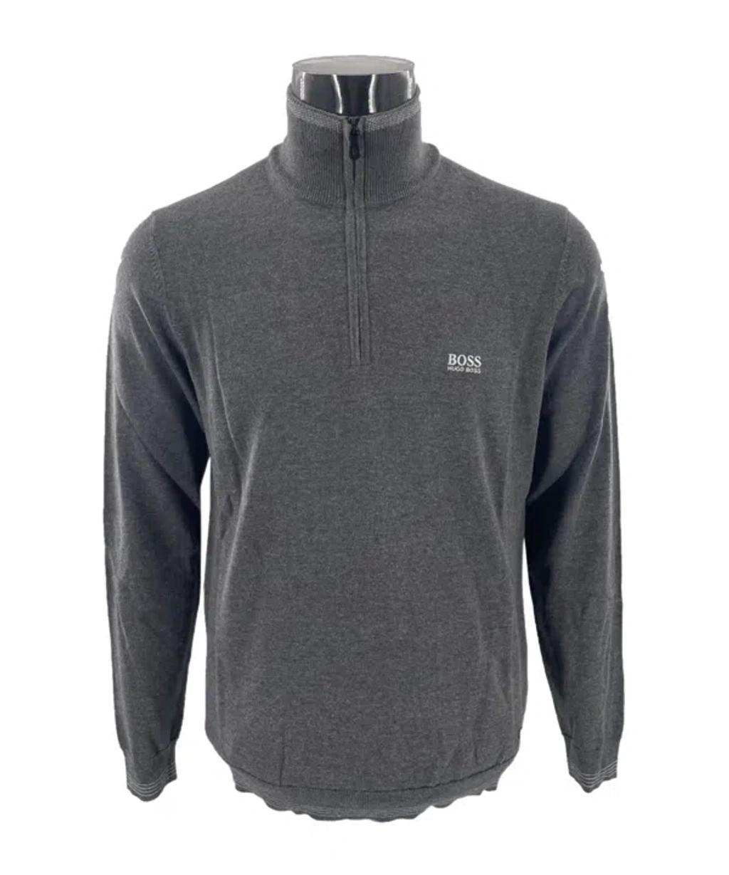 HUGO BOSS Zippered Long-sleeved Sweater In Black Product Image