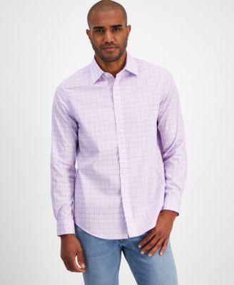 Club Room Mens Yale Regular-Fit Stretch Medallion-Print Button-Down Shirt, Created for Macys Product Image