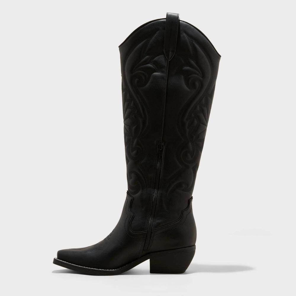 Womens Kenzi Western Boots with Memory Foam Insole - Wild Fable Jet Black 5 Product Image
