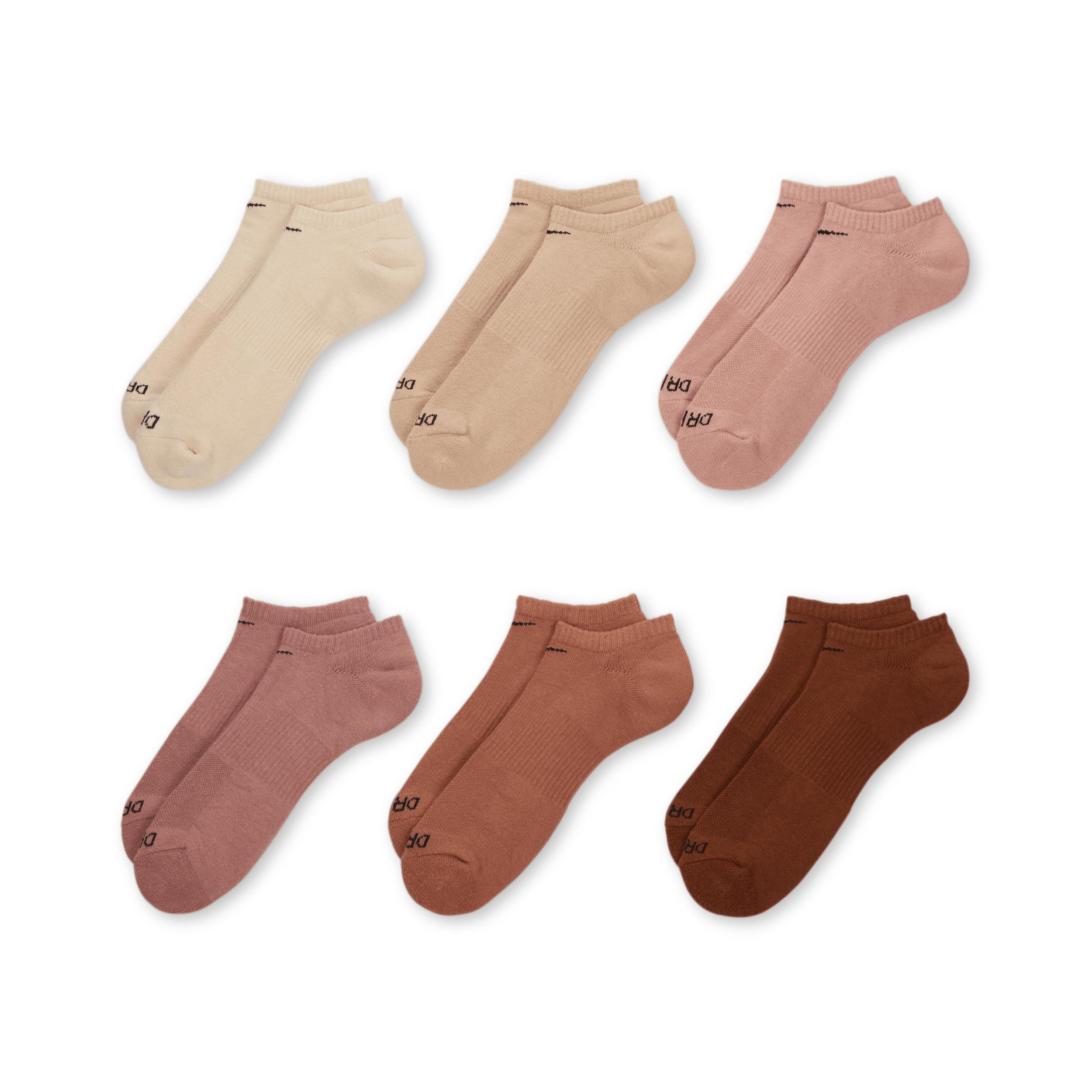 Womens Nike 6-Pack Everyday Plus Cushioned Training No-Show Socks White White Team Product Image