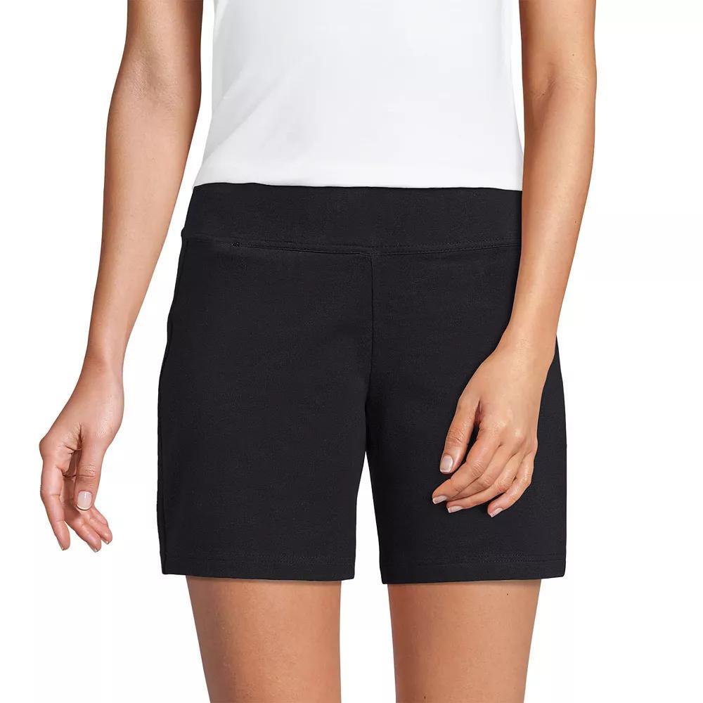 Petite Lands' End Starfish Mid-Rise 7" Pull-On Shorts, Women's, Size: XS Petite, Black Product Image