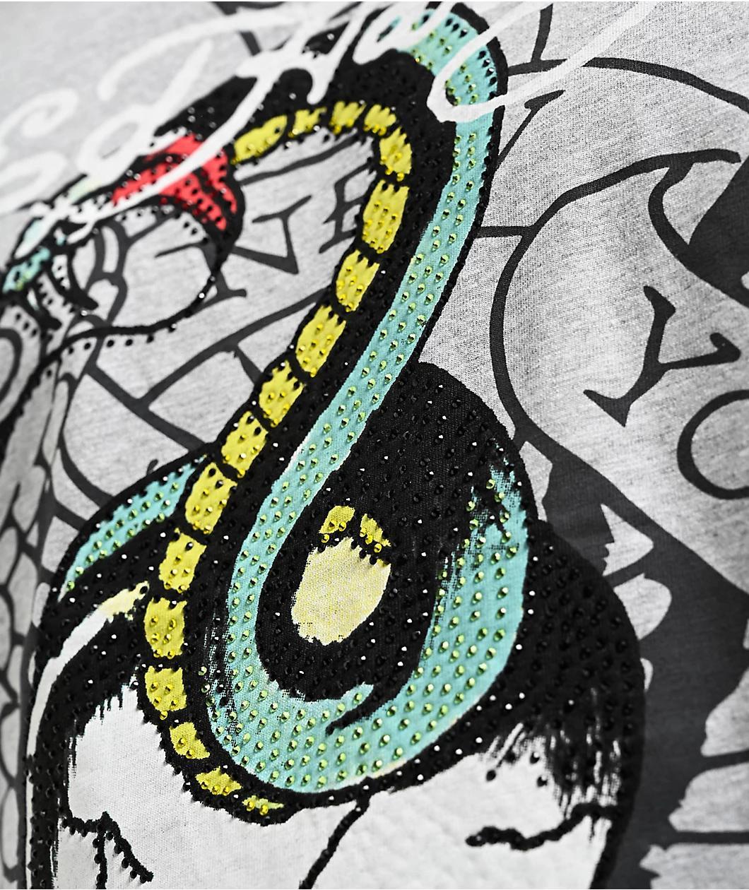 Ed Hardy Skull Snake Grey T-Shirt Product Image