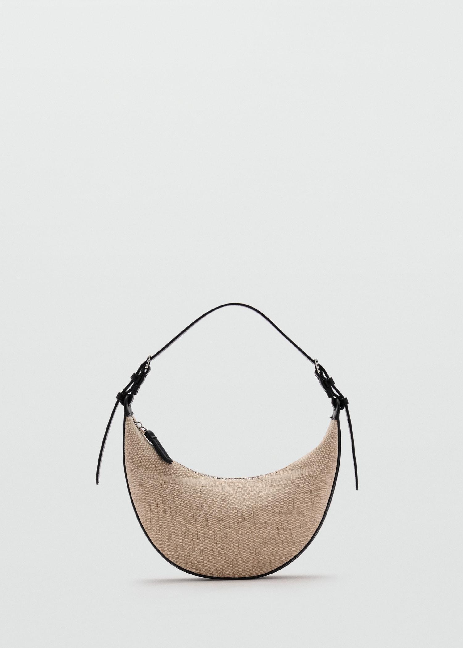 Mini oval linen-blend shoulder bag - Women | MANGO USA Product Image