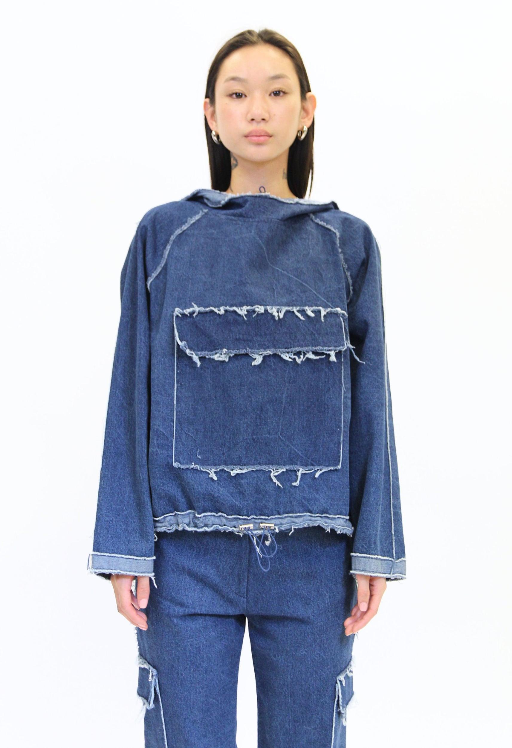 Mellow Distressed Denim Hoodie Product Image