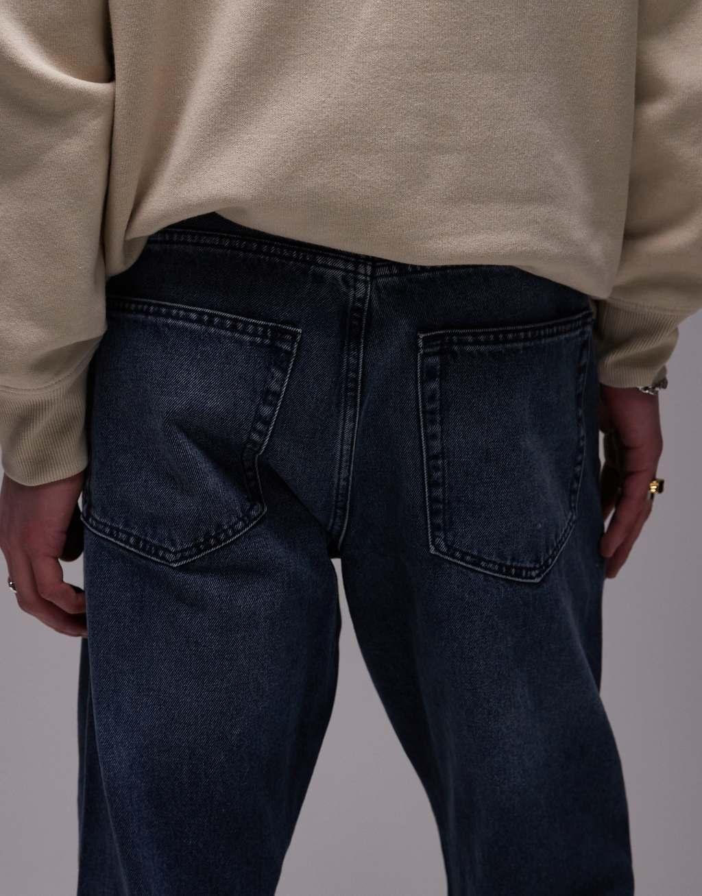 ARKET Ocean loose straight leg jeans in rinse wash blue Product Image