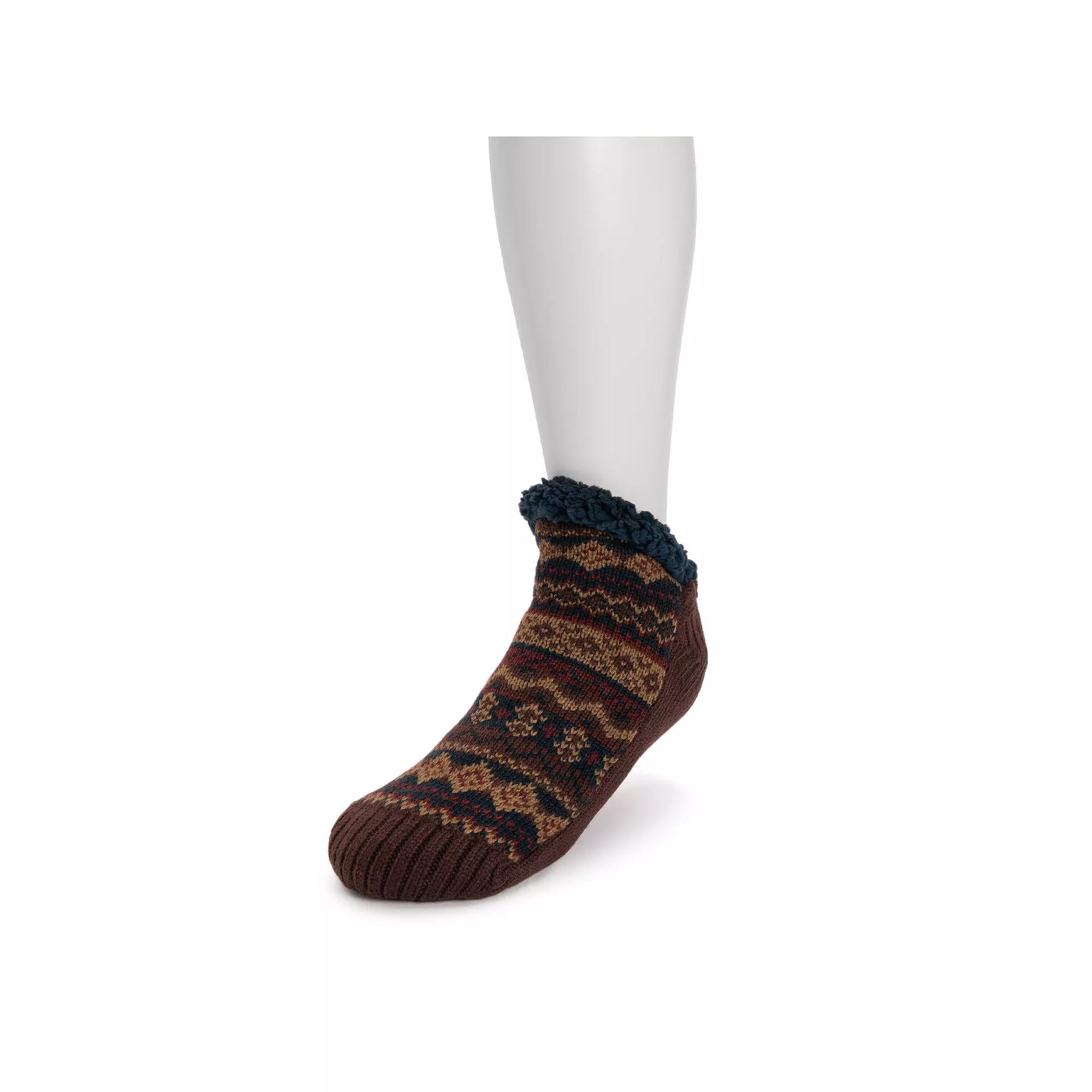 Men's MUK LUKS® Ankle Cabin Socks, Size: SMLL/MEDM, Red Walnut Product Image