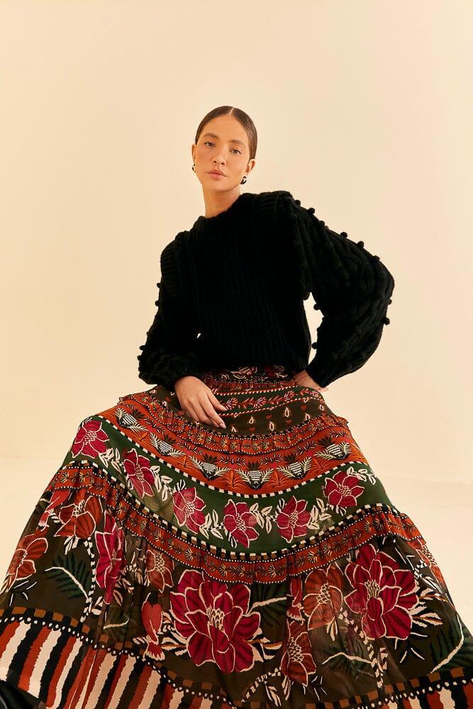 Womens Ainika Floral Tiered Maxi Skirt Product Image