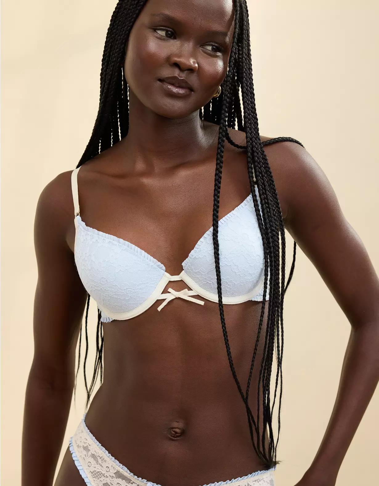 Show Off Vintage Lace Plunge Push Up Bra Product Image