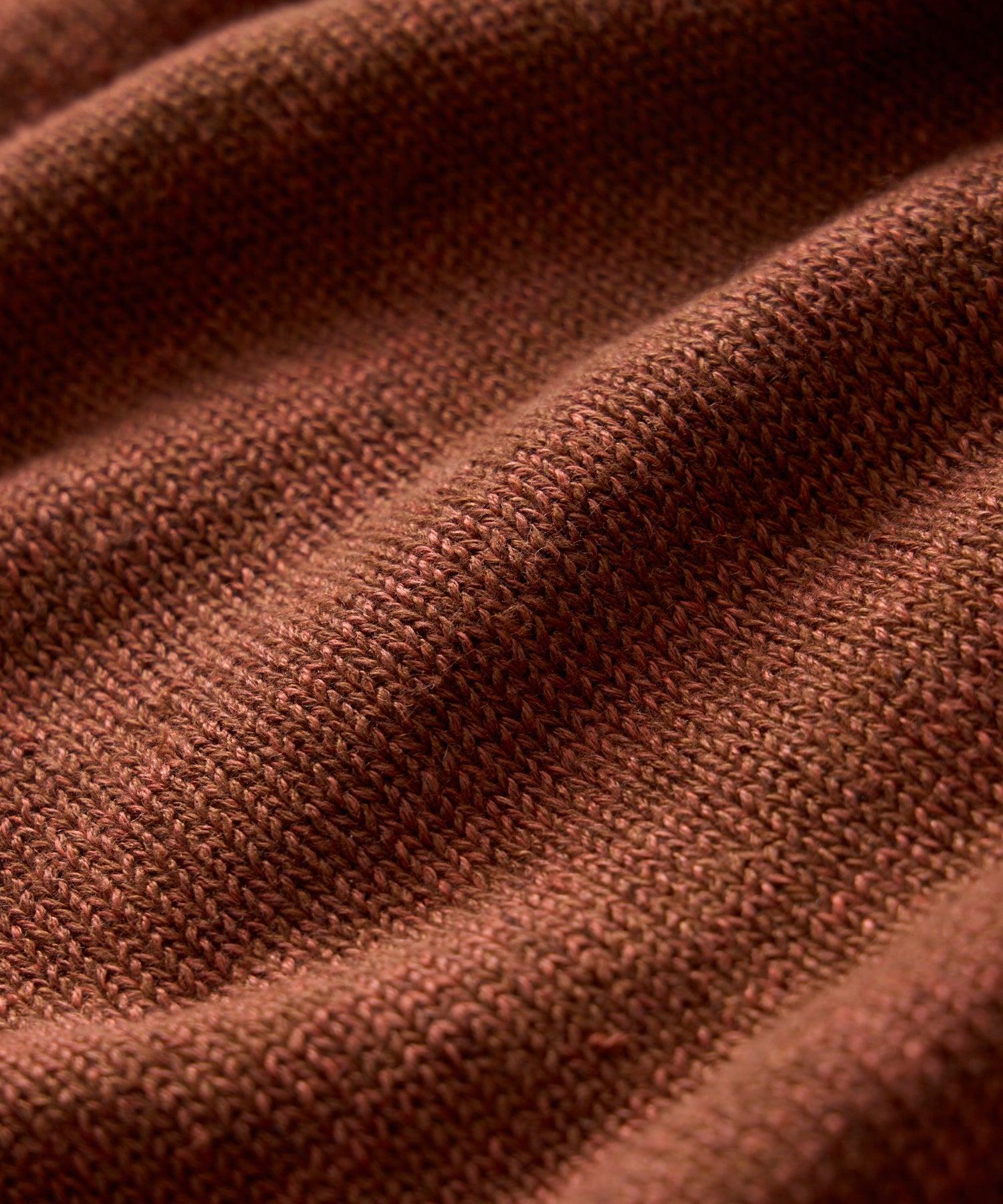 Inis Meáin Washed Linen Henley Polo in Rust Marl Product Image