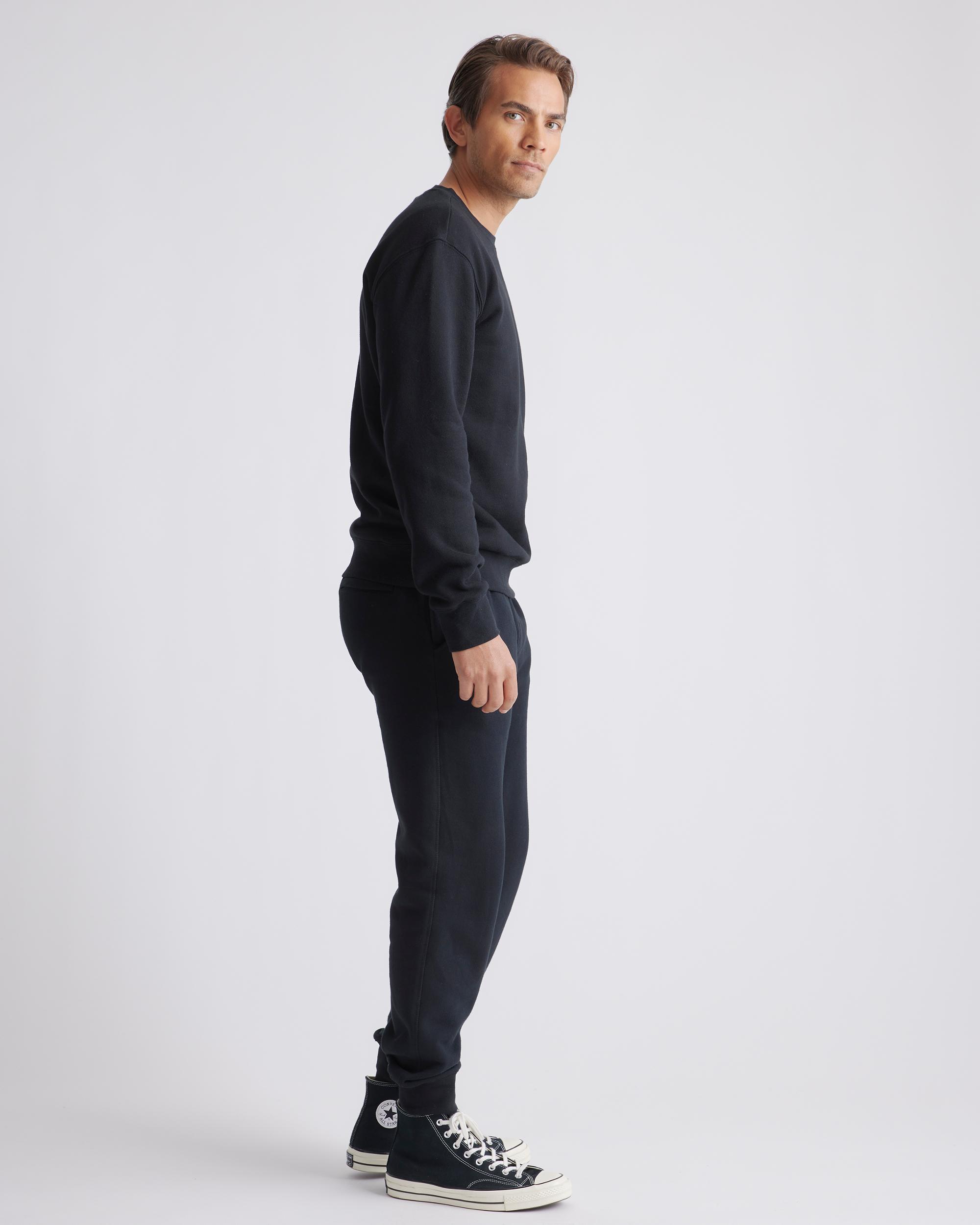 Quince | Men's Heavyweight Fleece Crew Sweatshirt in Blackmall, Organic Cotton Product Image