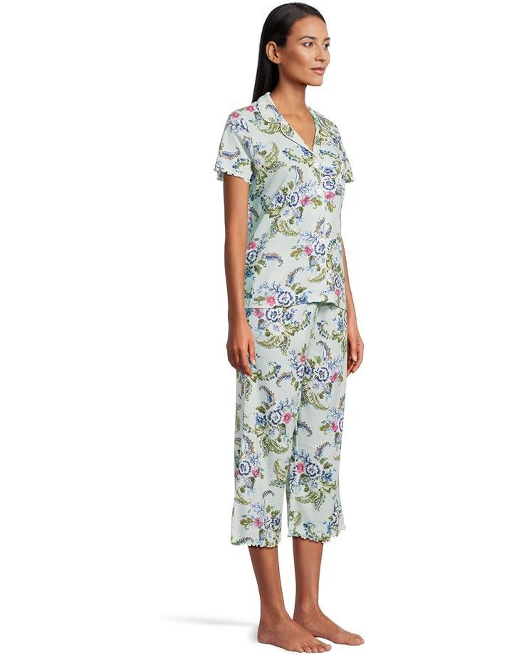 Short Sleeve Notch Collar and Pant PJ Set Product Image