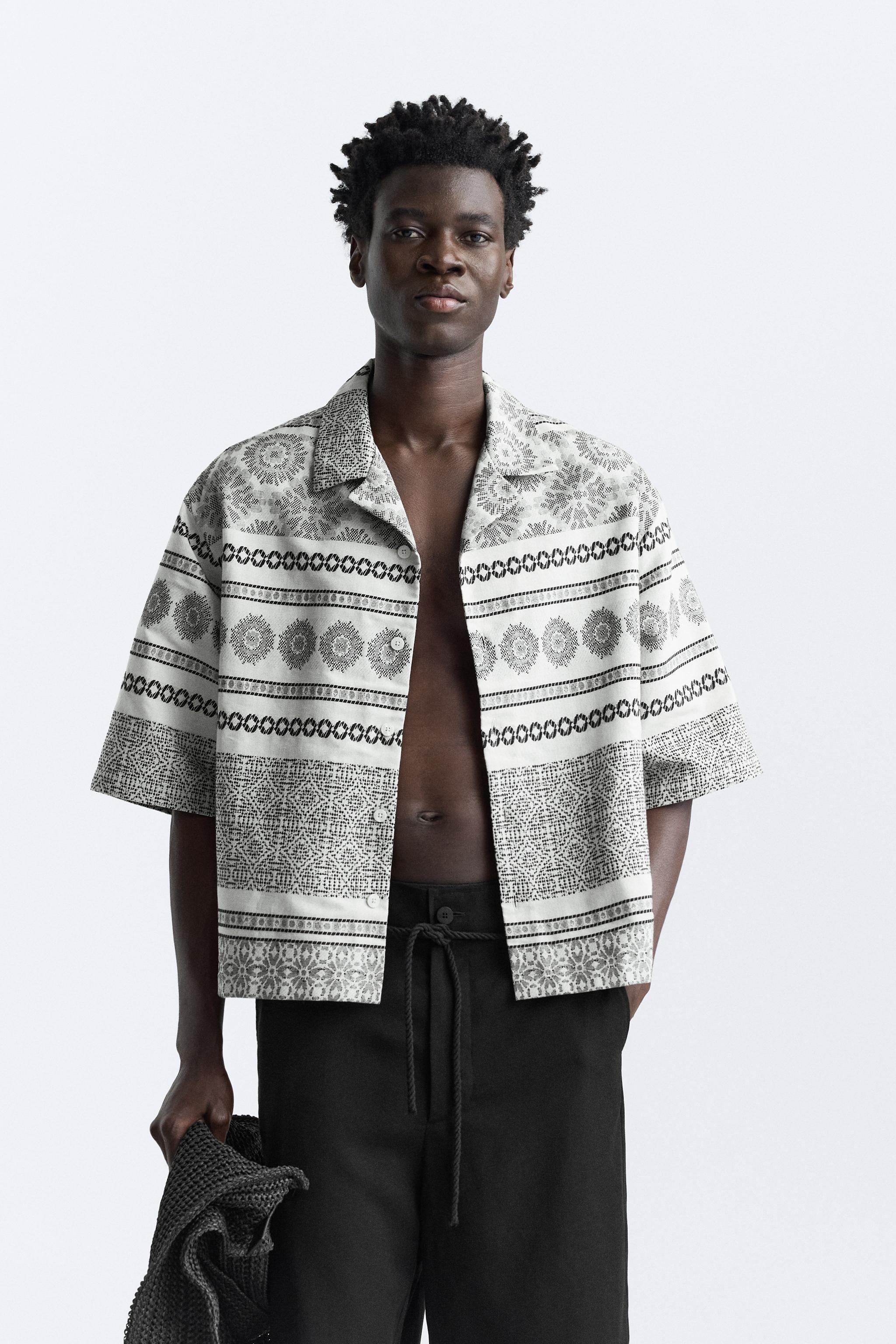 GEOMETRIC JACQUARD OVERSHIRT Product Image