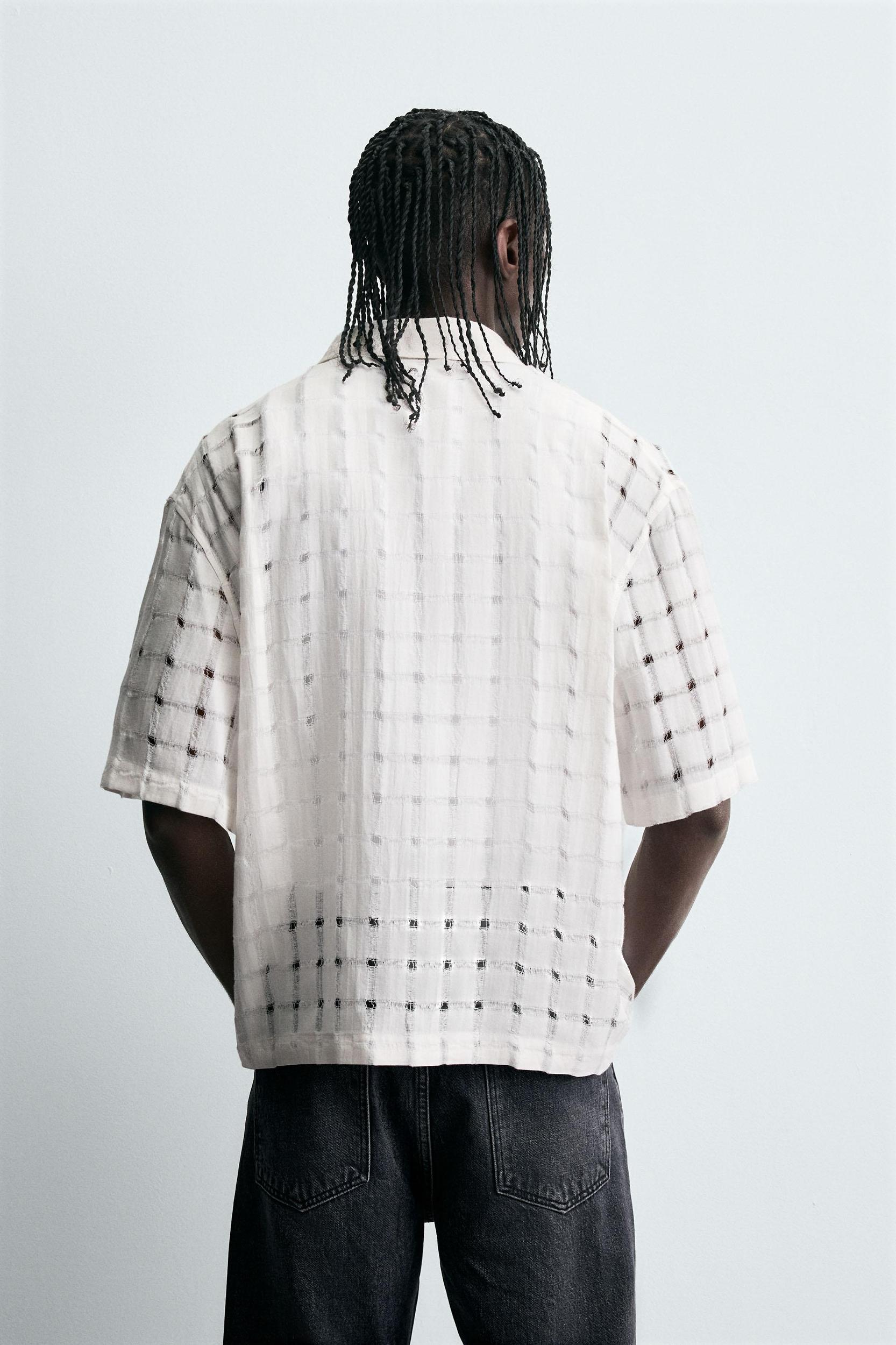 JACQUARD NEEDLE-OUT SHIRT Product Image
