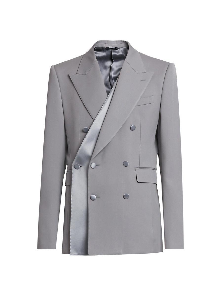 Mens Wool-Blend Double-Breasted Suit Jacket Product Image
