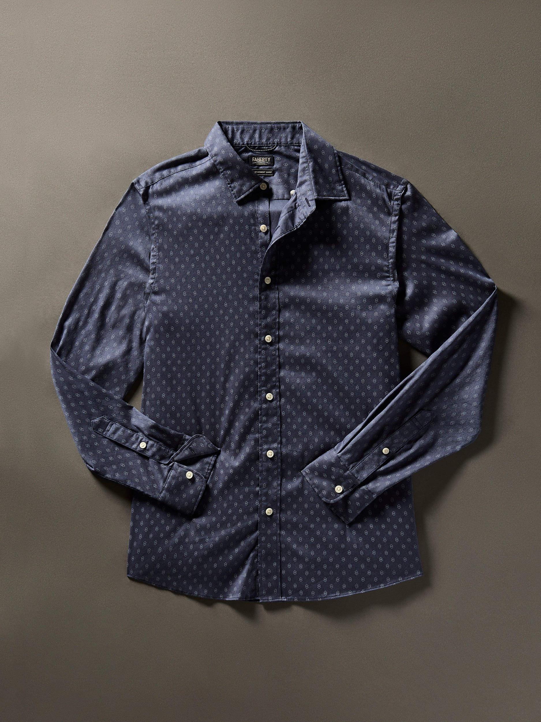 Movement™ Shirt - Navy Dusk Diamond Print Male Product Image
