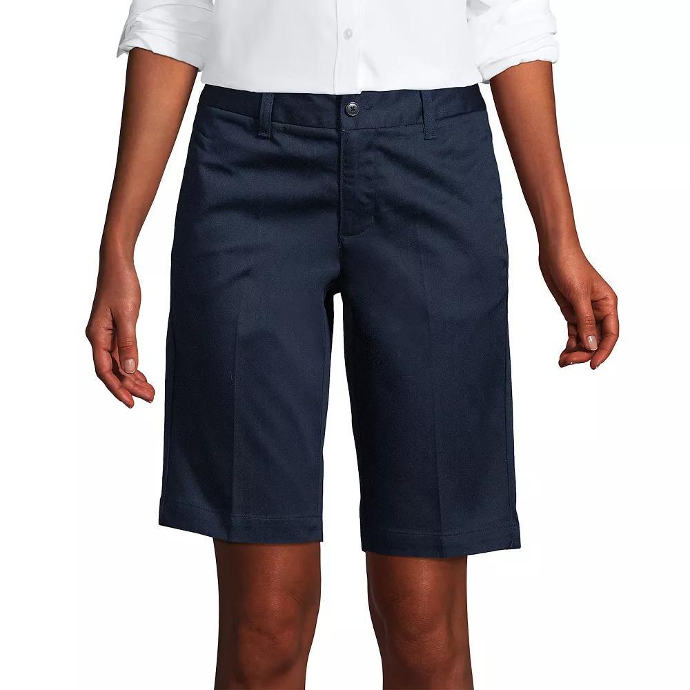 Women's Lands' End Front Blend Chino Shorts, Size: 8, Black Product Image