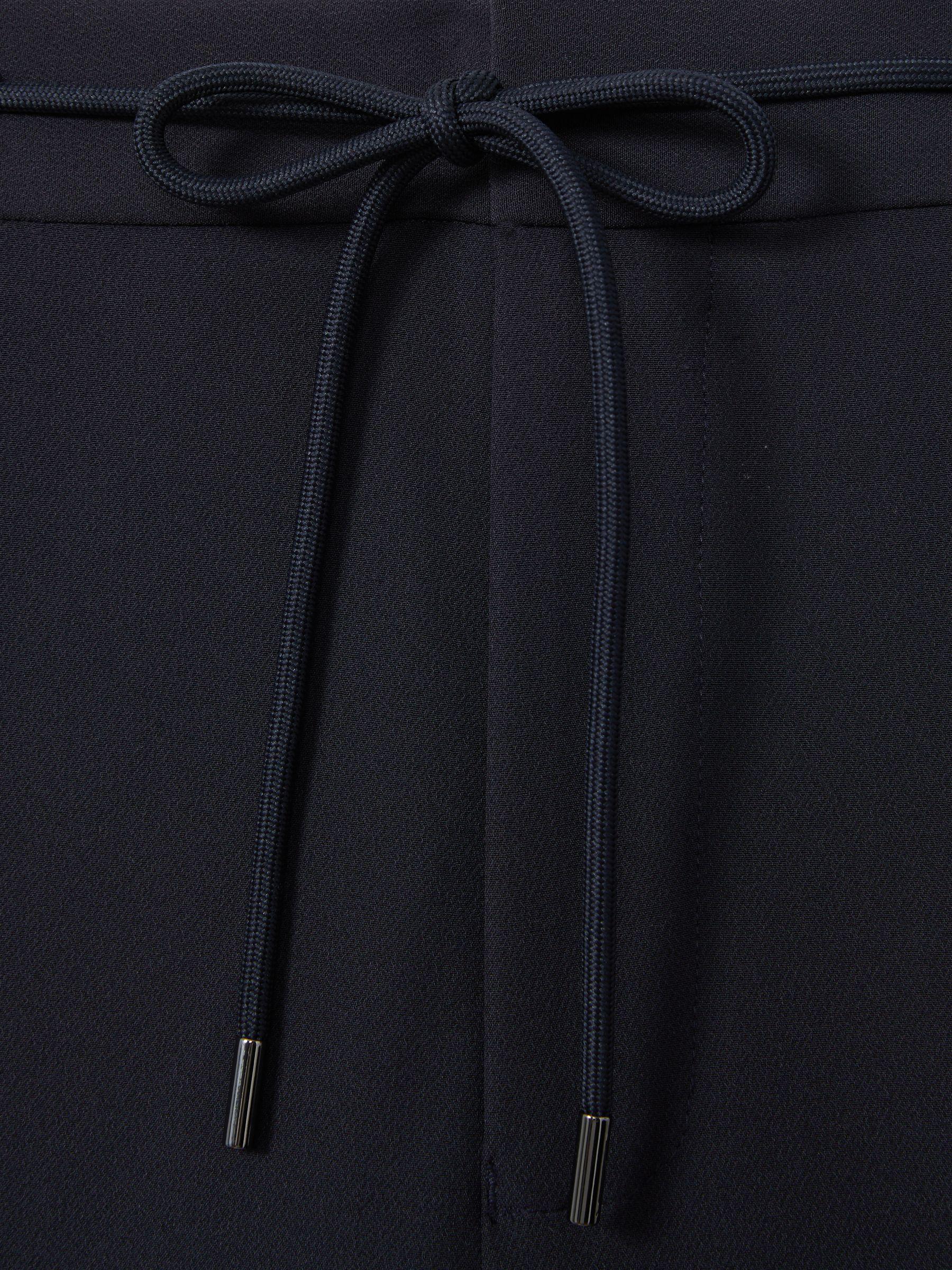 Relaxed Contrast Pipe Detail Trousers in Navy/Ivory Stripe Product Image