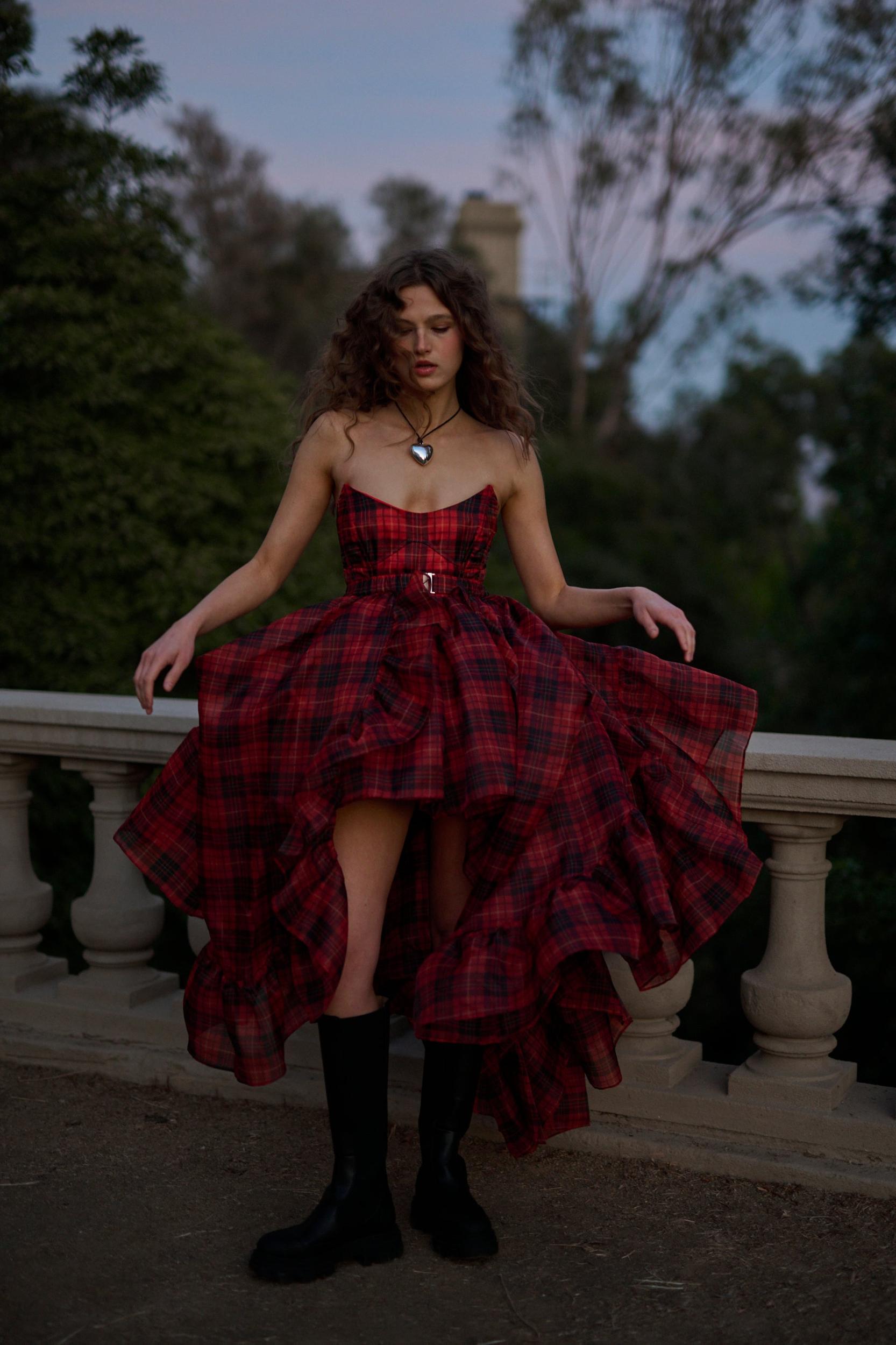 The Royal Tartan Veuve Dress & Tournure Set Product Image