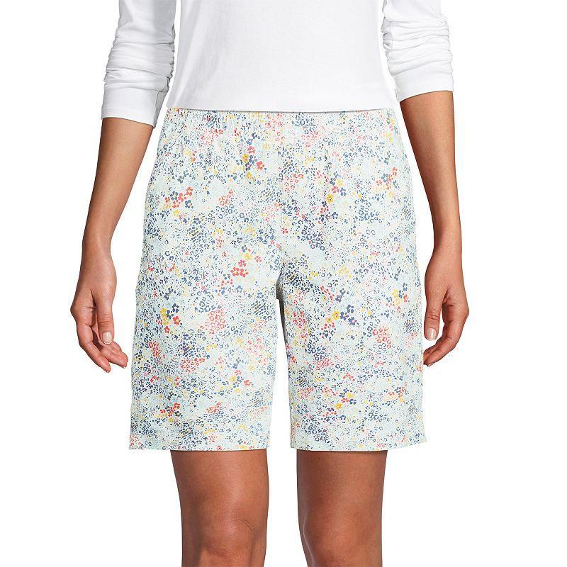 Petite Lands End Pull-On Chino Bermuda Shorts, Womens Green Moss Product Image