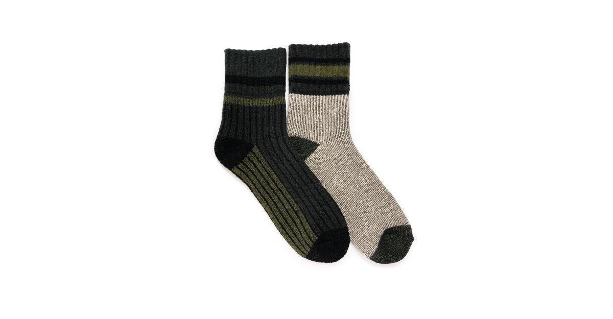 Mens MUK LUKS 2-Pack Heat Retainer Camp Crew Socks, Sleeping Green Product Image