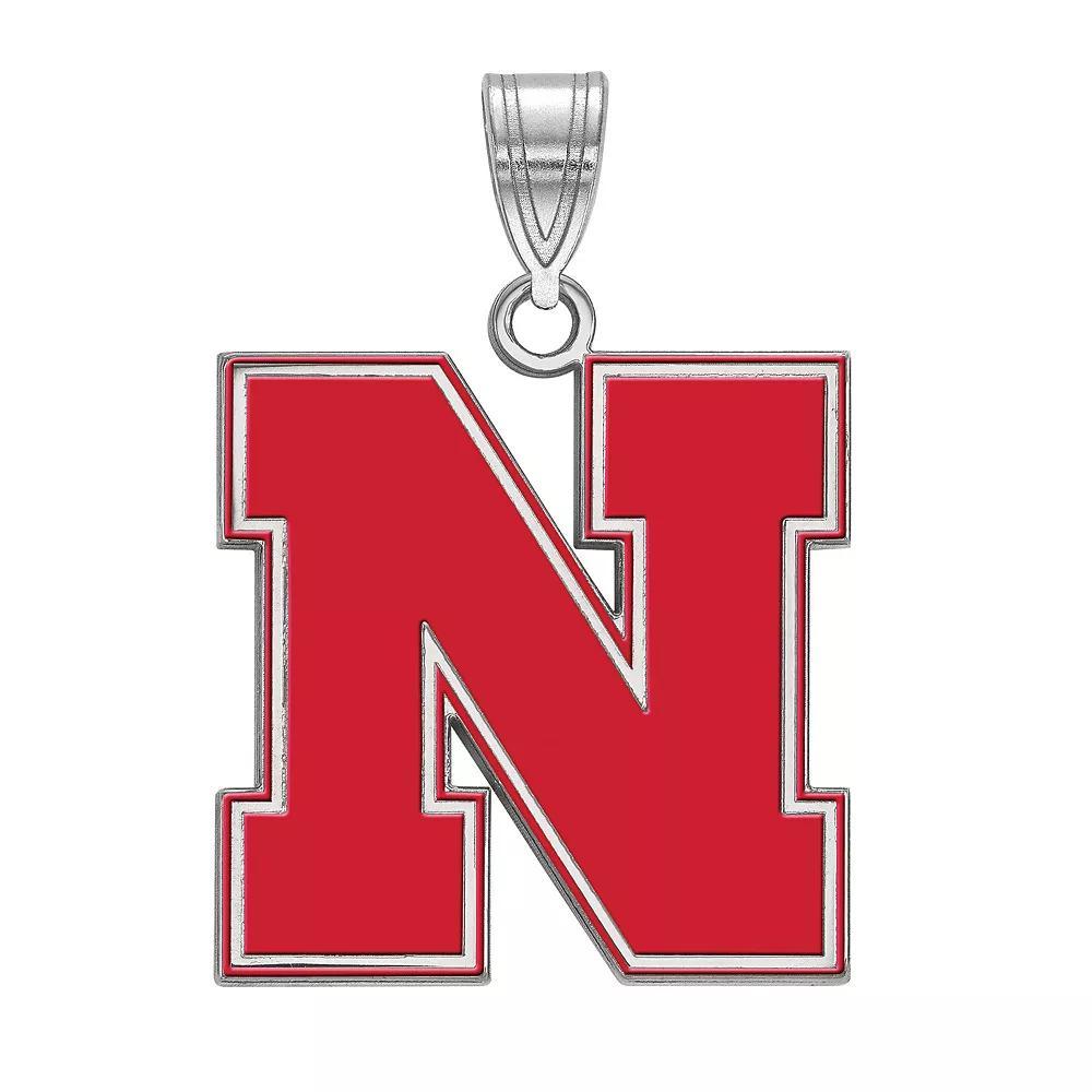 LogoArt Nebraska Cornhuskers Sterling Silver Pendant, Women's, Size: 27 mm Product Image
