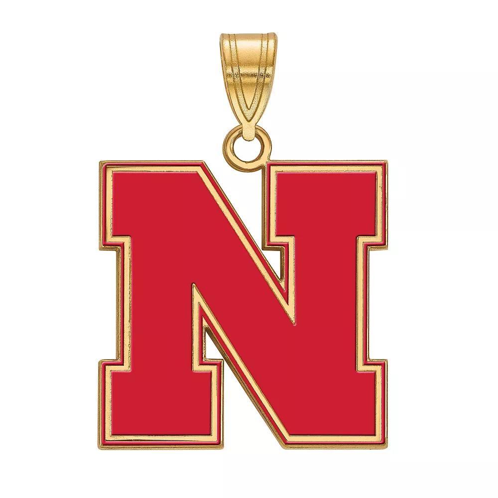 LogoArt 14K Gold Over Silver Nebraska Cornhuskers Pendant, Womens 14k Gold Plated Product Image