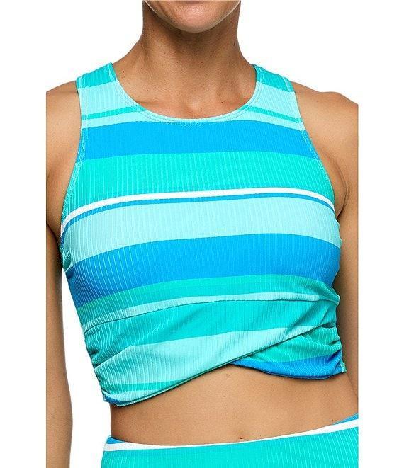 Next by Athena Bermuda Stripe Harmony Rib Texture High Waist Swim Bottom Product Image