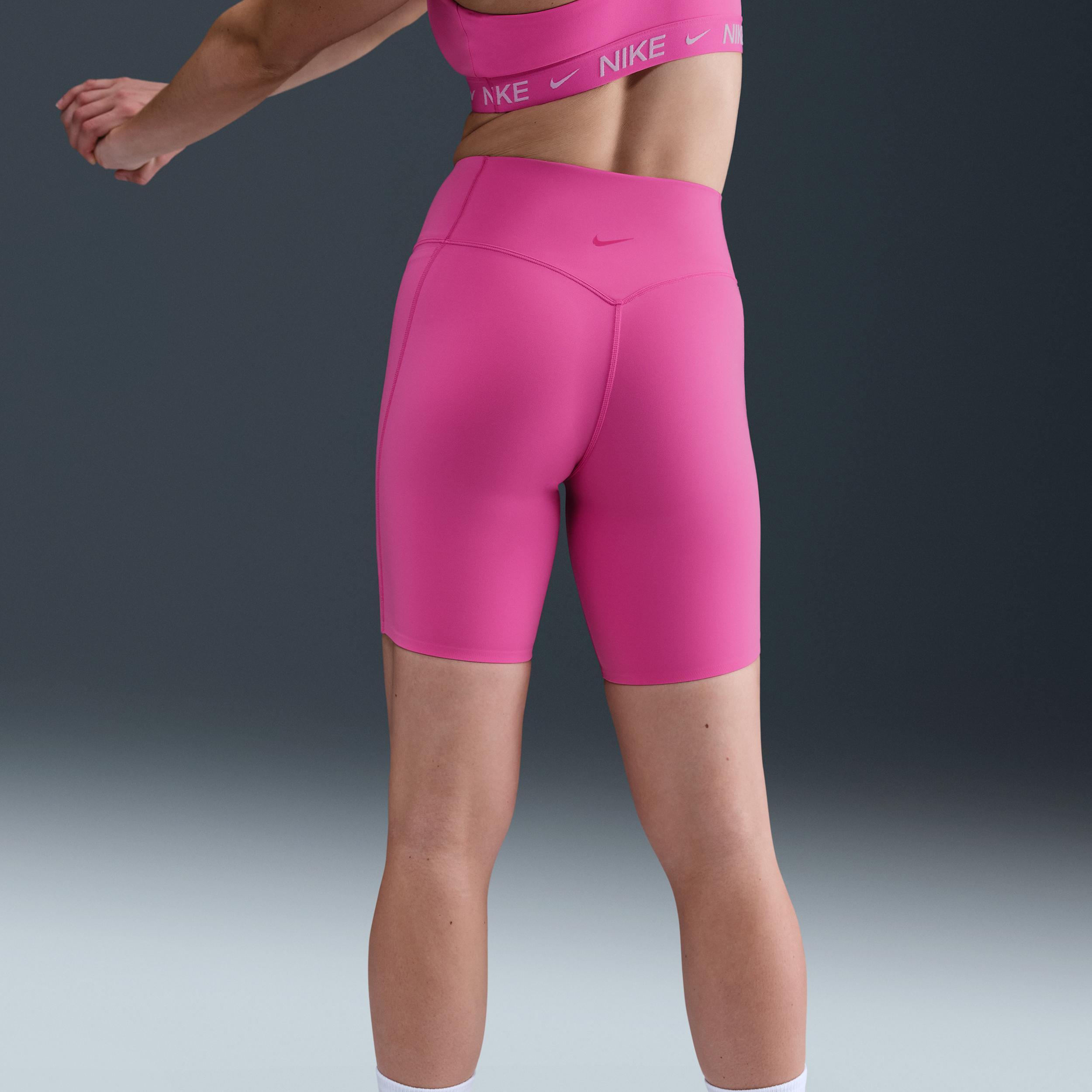 Nike Women's Universa Medium-Support High-Waisted 8" Biker Shorts with Pockets Product Image