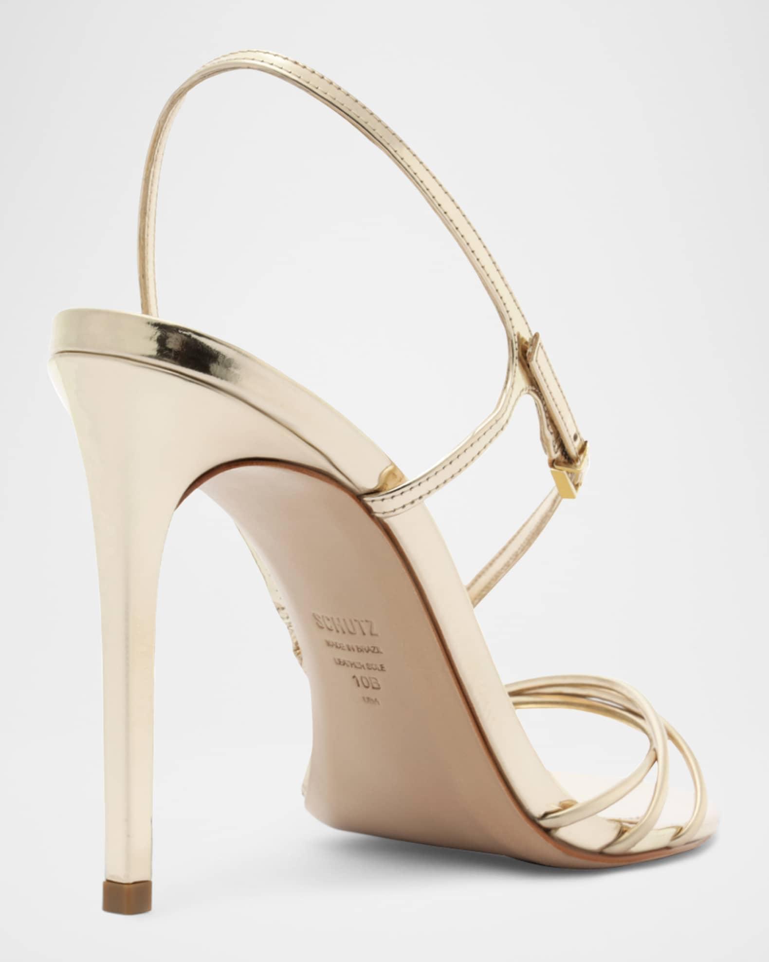 Inez Strappy Metallic Slingback Sandals Product Image