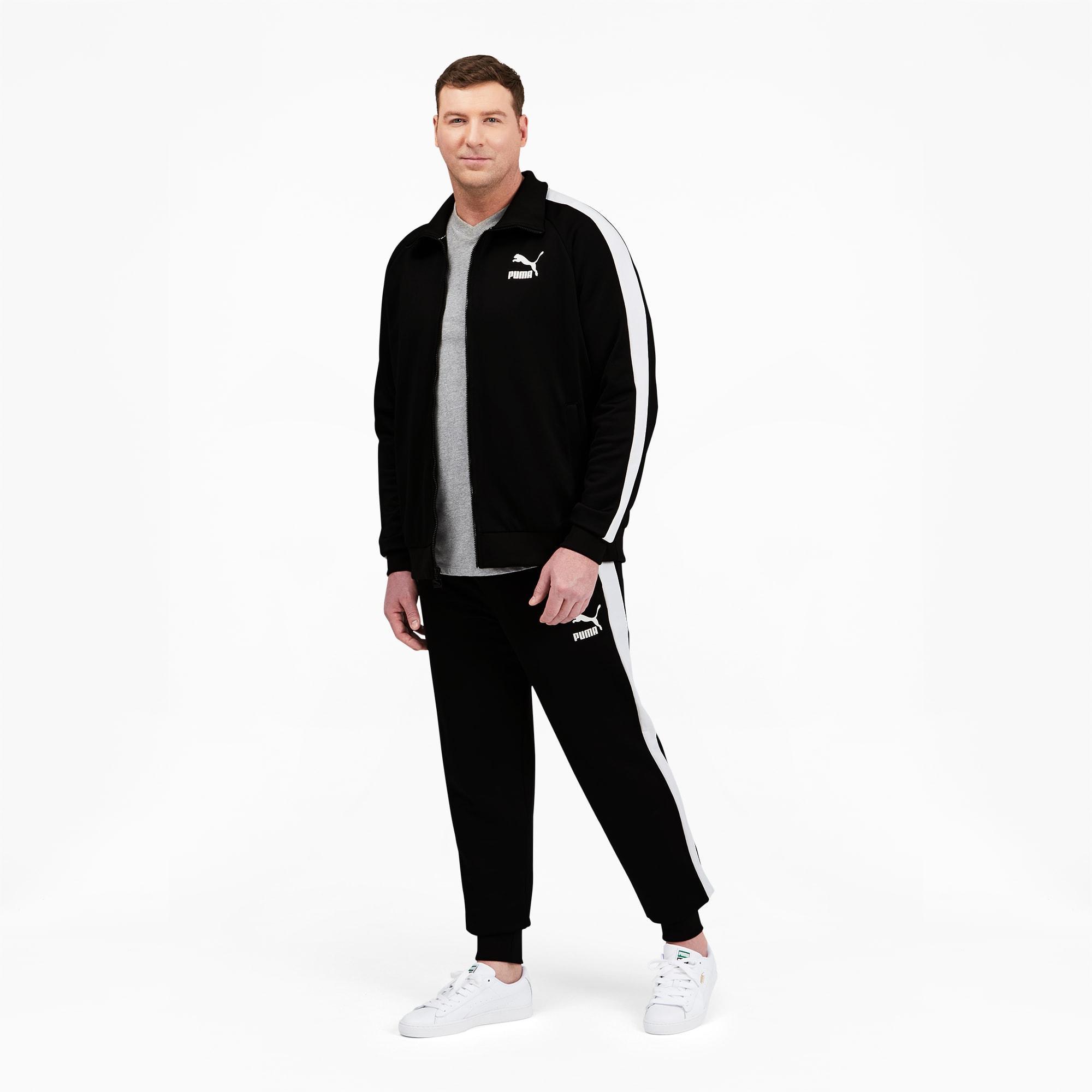 PUMA Iconic T7 Men's Track Jacket Big & Tall in Black/White Product Image