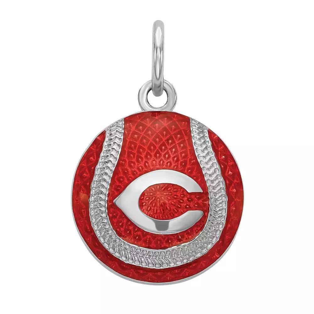 LogoArt Sterling Silver Cincinnati Reds Enameled Baseball Charm, Women's, Size: 23 mm Product Image