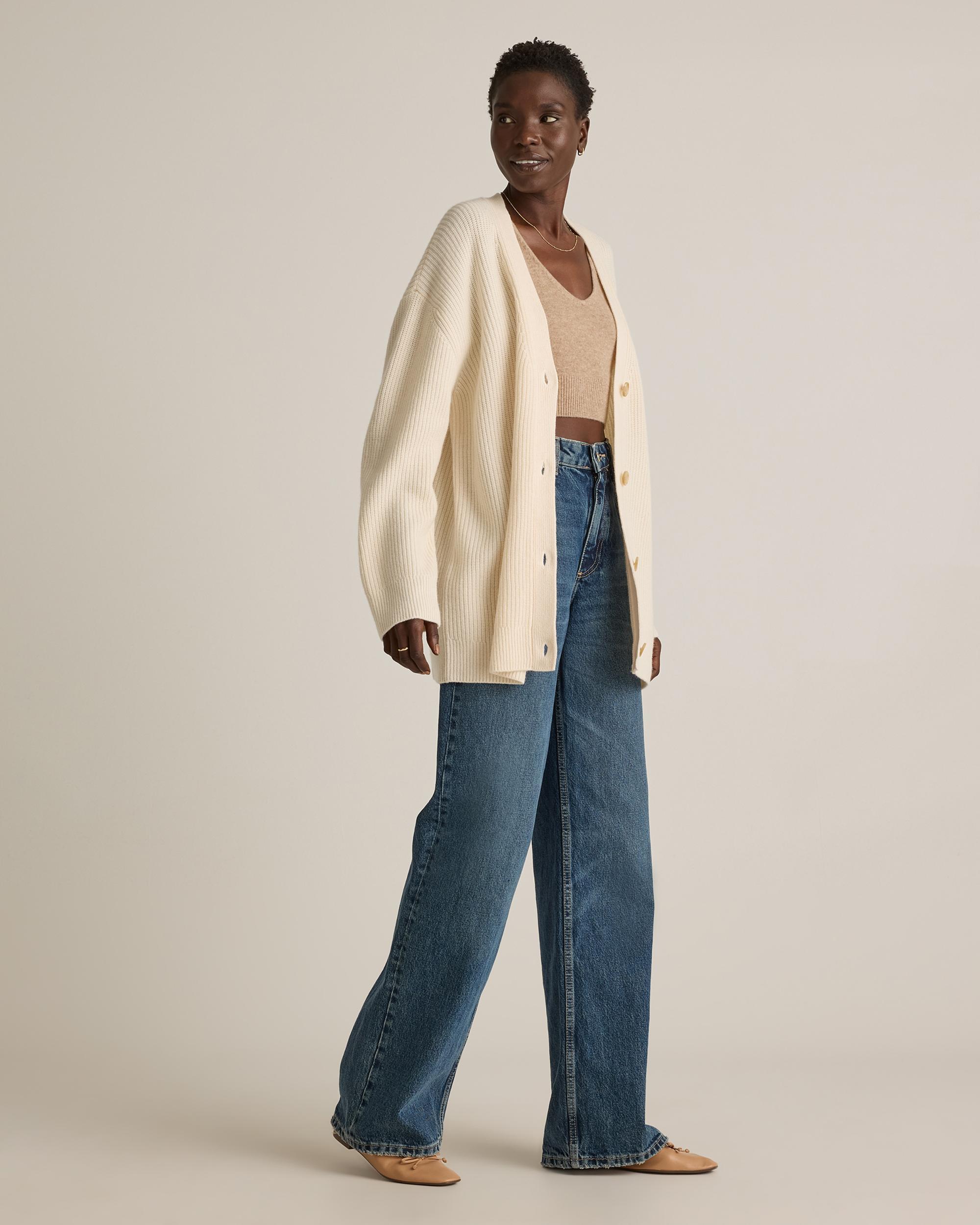 Quince | Women's Mongolian Cashmere OverSized Boyfriend Cardigan Sweater Size XS Product Image