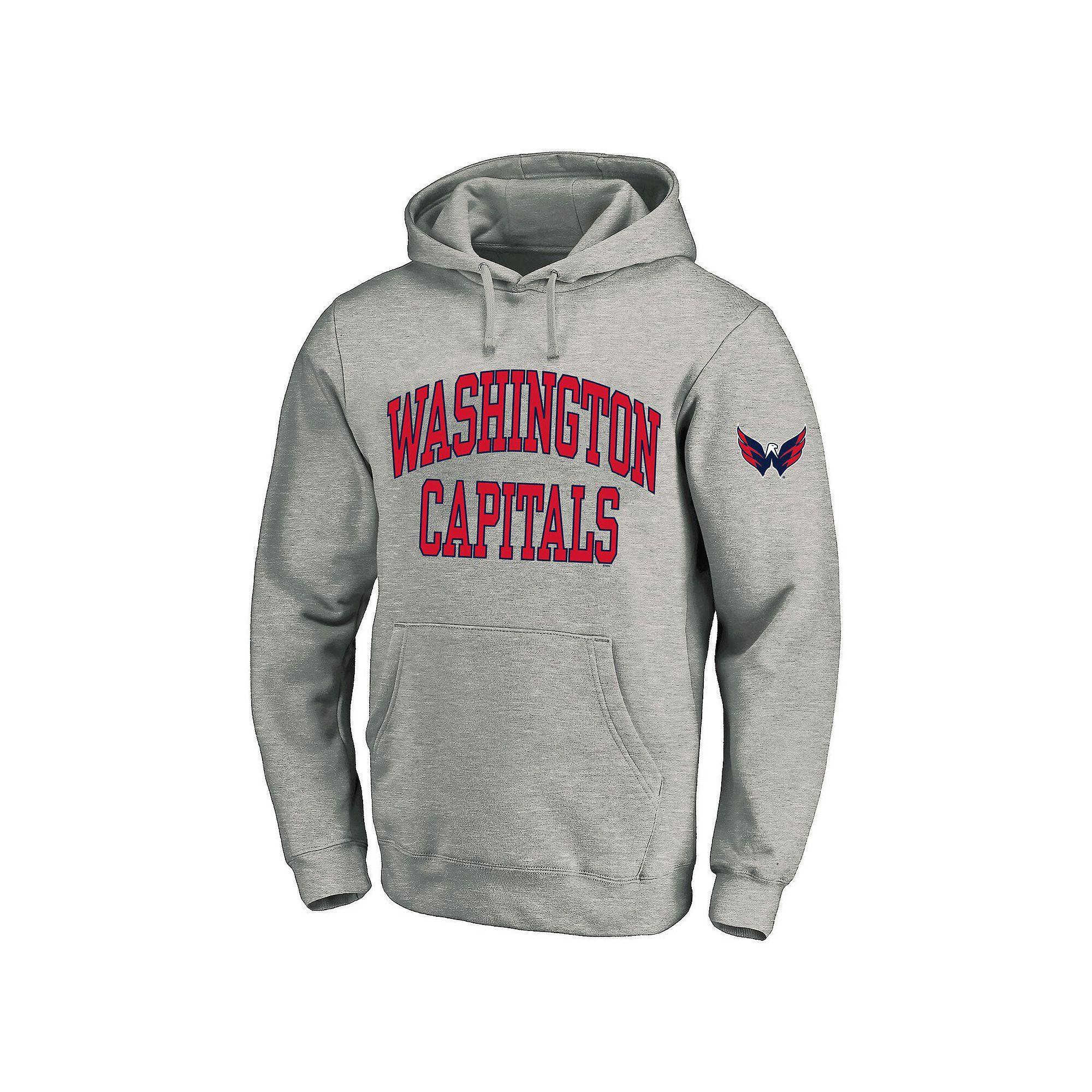 Men's Fanatics Heather Gray Washington Capitals Big & Tall Fleece Pullover Hoodie, Size: 2XB, Grey Product Image