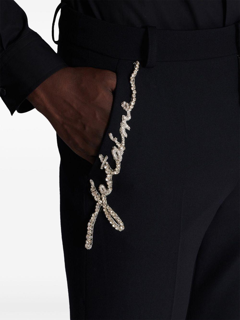 rhinestone-embellished straight-leg trousers Product Image