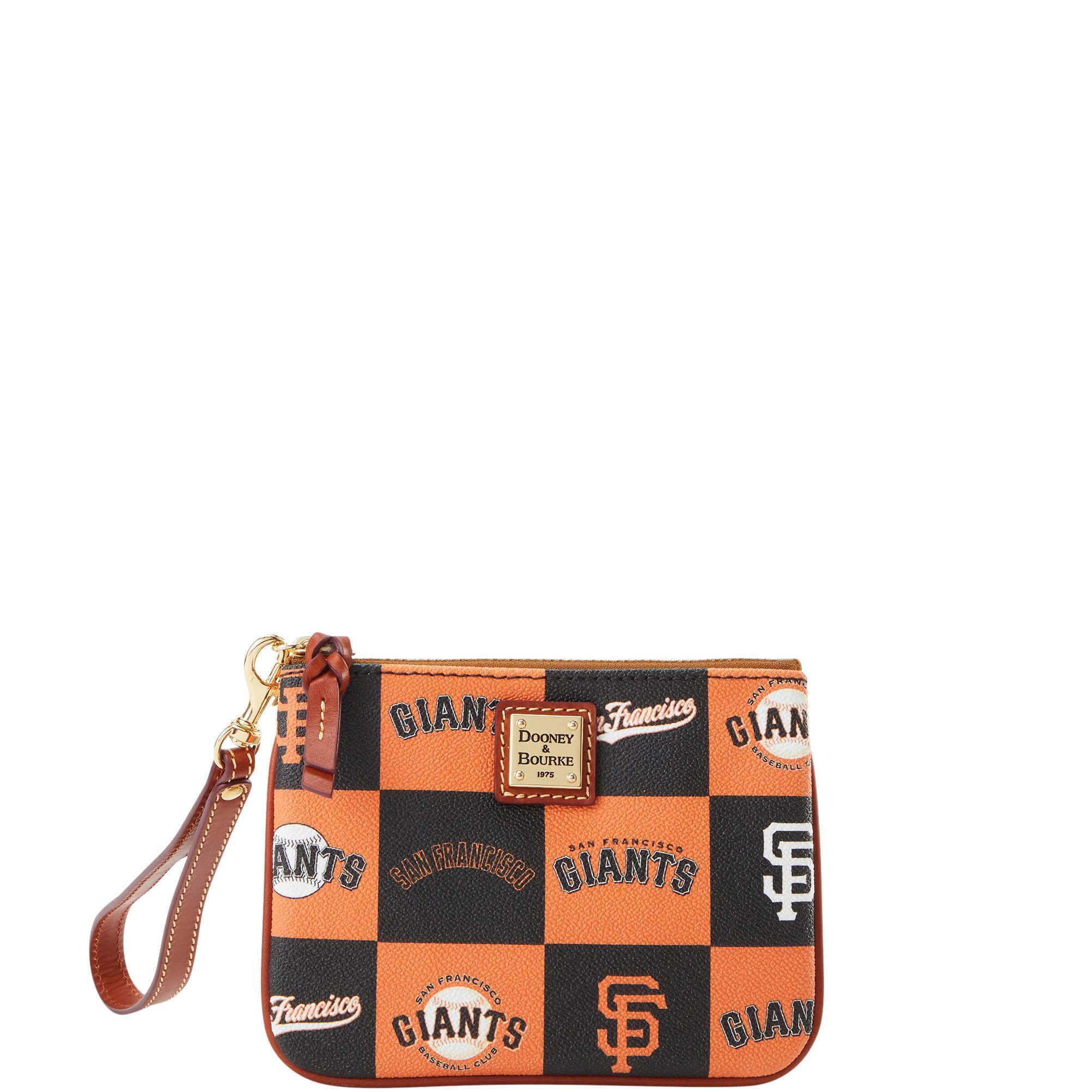 Dooney & Bourke Womens MLB Giants Stadium Coated Cotton Wristlet in Black Product Image