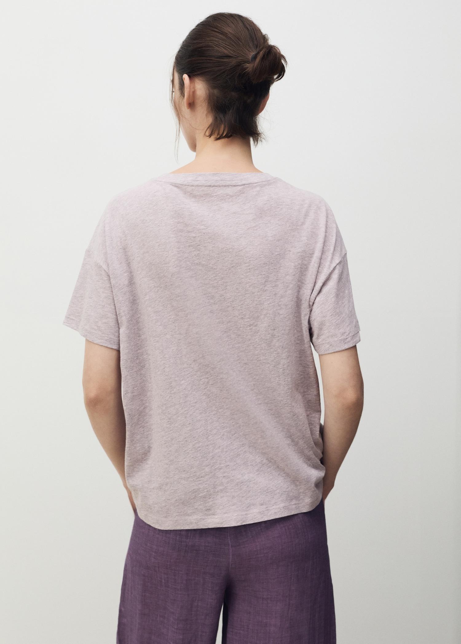 Short-sleeved cotton t-shirt - Women | MANGO USA Product Image