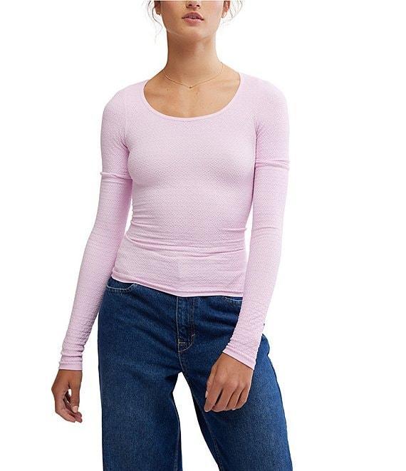 Free People Love Letter Scoop Neck Long Sleeve Top Product Image