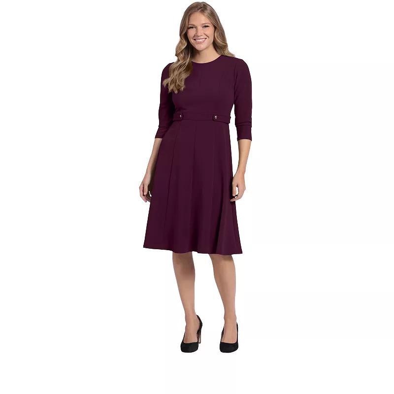 Women's London Times Side Tab Fit & Flare Dress, Size: 10, Blue Blue Product Image