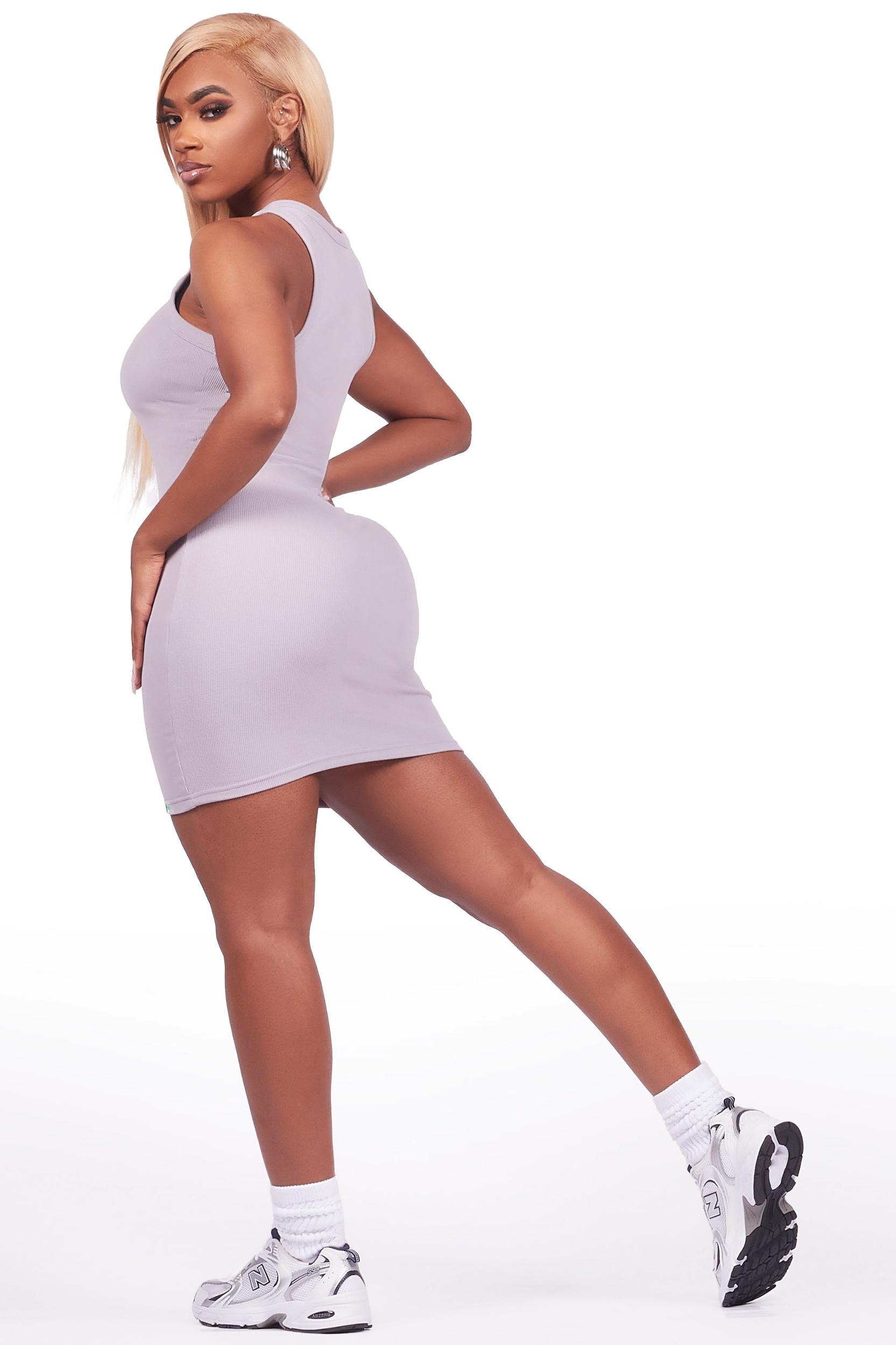 Candica Grey Mini Dress Female Product Image