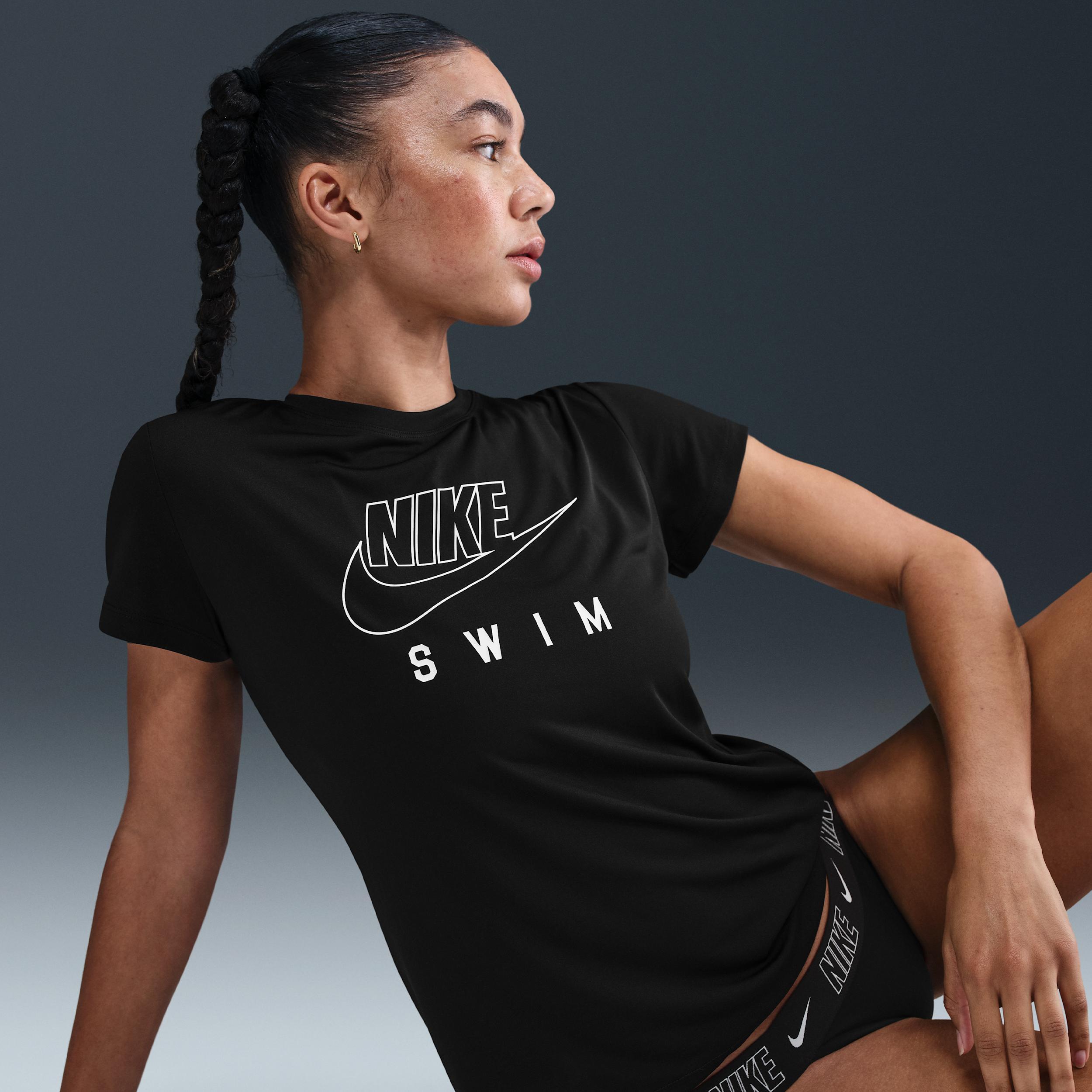 Nike Swim Swoosh Hydroguard Women's Short-Sleeve Top Product Image