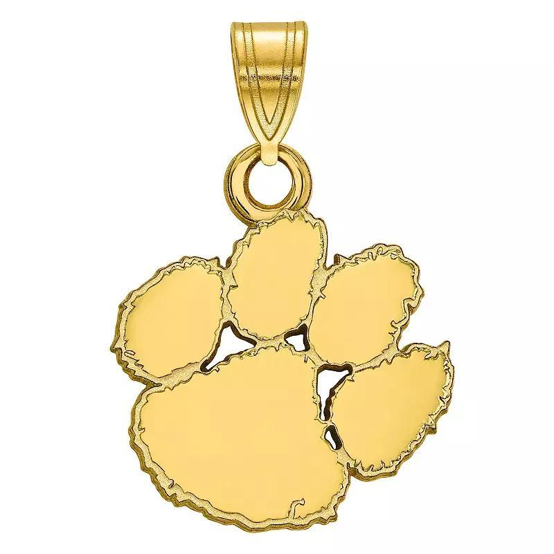 LogoArt Sterling Silver 14k Gold Plated Clemson Tigers Small Pendant, Womens Product Image