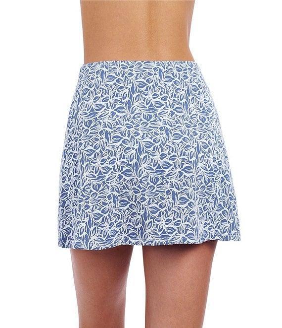 Profile by Gottex Plumeria Texture Knit Leafy Print High Waist Pull-On Skirted Swim Cover-Up Product Image
