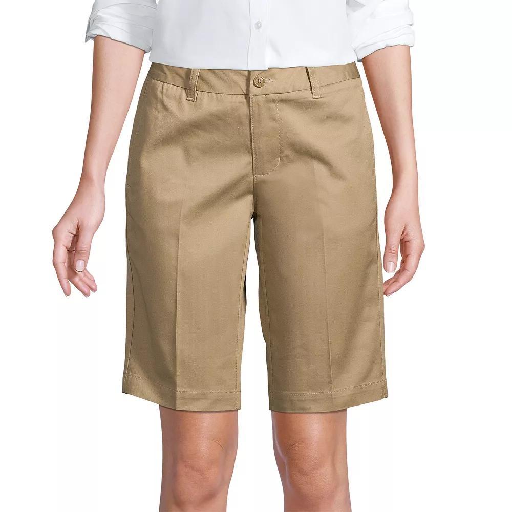 Women's Lands' End Front Blend Chino Shorts, Size: 8, Black Product Image