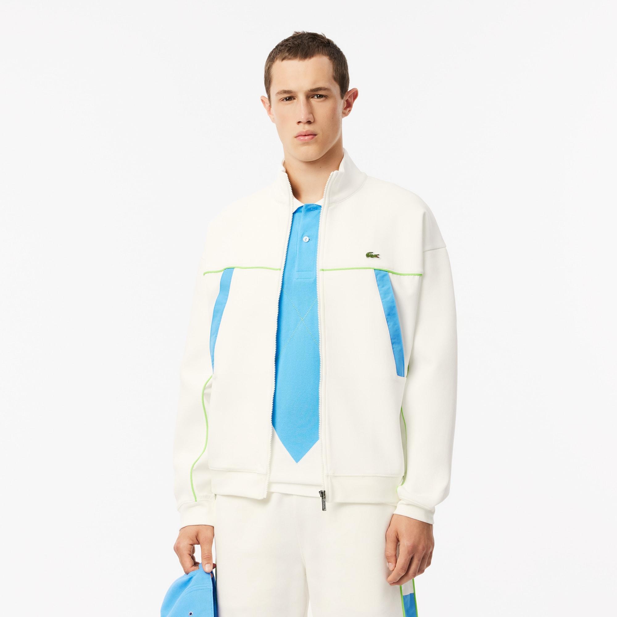 Men's Loose Fit Zip-Up Piqué Sweatshirt Product Image