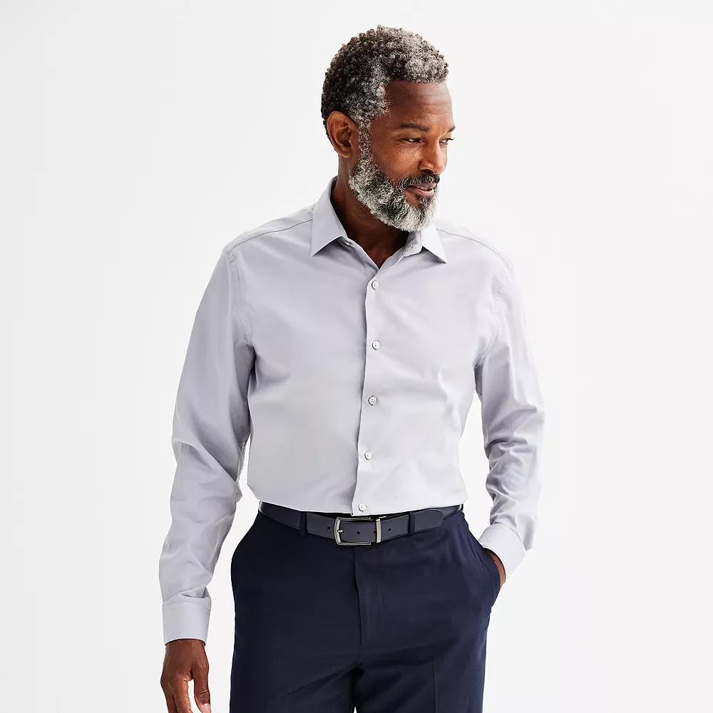 Men's Apt. 9® Premier Flex Regular-Fit Wrinkle Resistant Dress Shirt, Size: Medium-32/33, Gray Geo Dobby Product Image