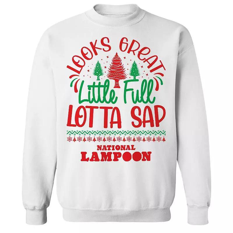 Men's Lotta Sap National Lampoon's Christmas Vacation Graphic Fleece Crew Sweatshirt, Size: XL, White Product Image