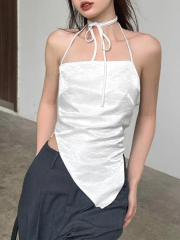 Irregular Hem Halter Backless Cami Top Product Image