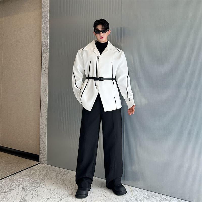 Collared Zip-Up Blazer Product Image