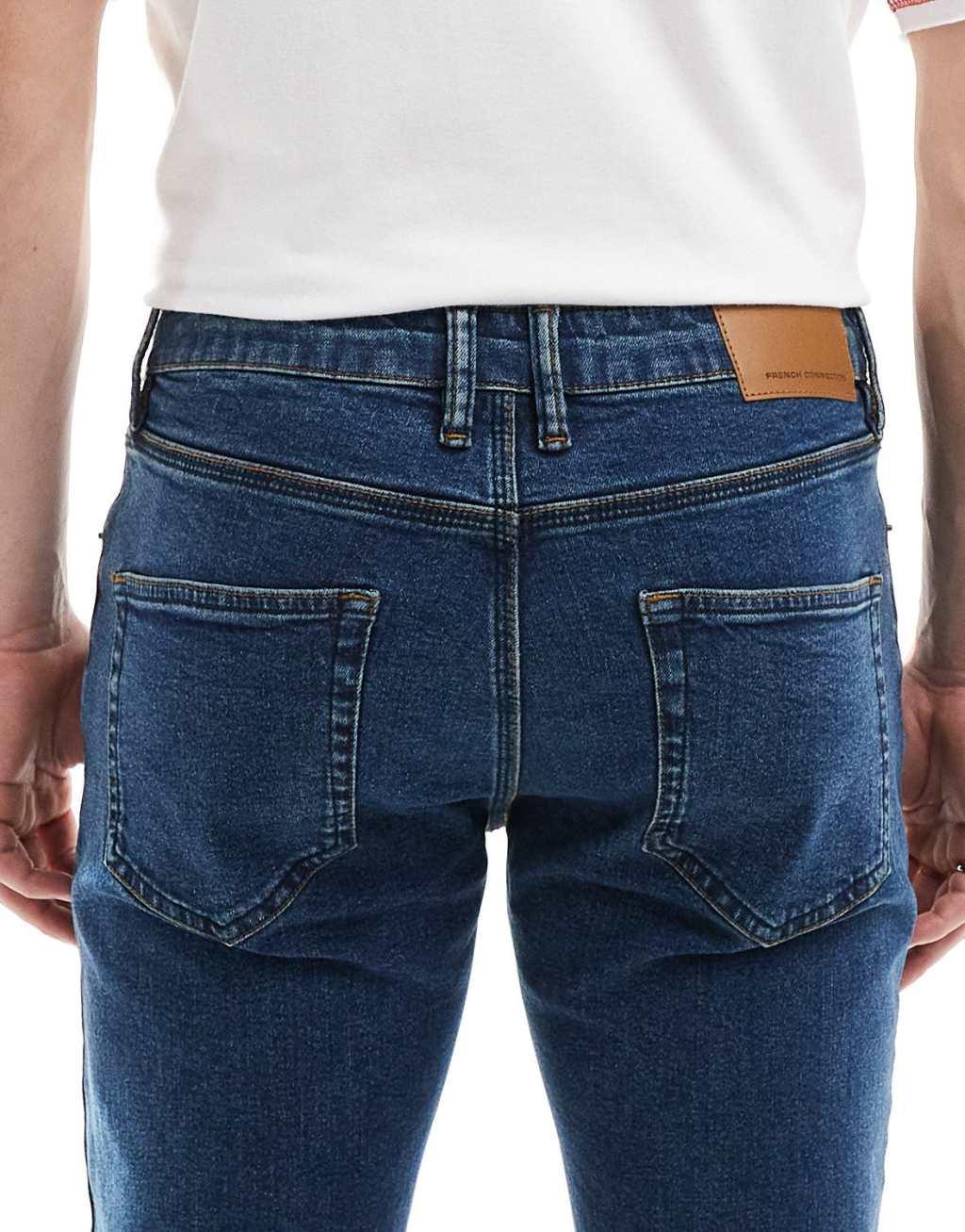 French Connection slim fit jeans in dark blue wash Product Image