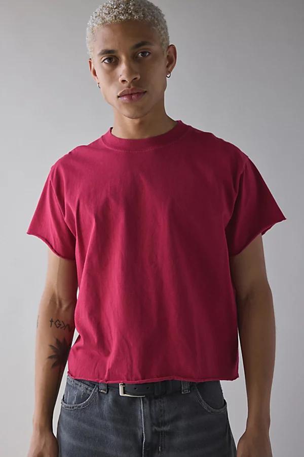 Vintage & ReMADE by UO ReMADE By UO Boxy Cropped Raw Cut Tee Mens at Urban Outfitters Product Image